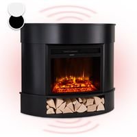 Klarstein Elektrische sfeerhaard voor binnen – 1800 W elektrische verwarming – Decoratieve elektrische haard met led-vlameffect, inclusief afstandsbediening, programmeerfunctie, timer en instelbare thermostaat