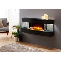 Chemin'Arte – Zwarte elektrische sfeerhaard van 2000 W – Ultrarealistisch vlameffect – Lcd-thermostaat – Afmetingen 121 × 31 × 46 cm – Hoogglanzende MDF-houten constructie - Afbeelding 5
