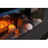 Chemin'Arte – Zwarte elektrische sfeerhaard van 2000 W – Ultrarealistisch vlameffect – Lcd-thermostaat – Afmetingen 121 × 31 × 46 cm – Hoogglanzende MDF-houten constructie - Afbeelding 4