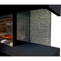 Chemin'Arte – Zwarte elektrische sfeerhaard van 2000 W – Ultrarealistisch vlameffect – Lcd-thermostaat – Afmetingen 121 × 31 × 46 cm – Hoogglanzende MDF-houten constructie - Afbeelding 3